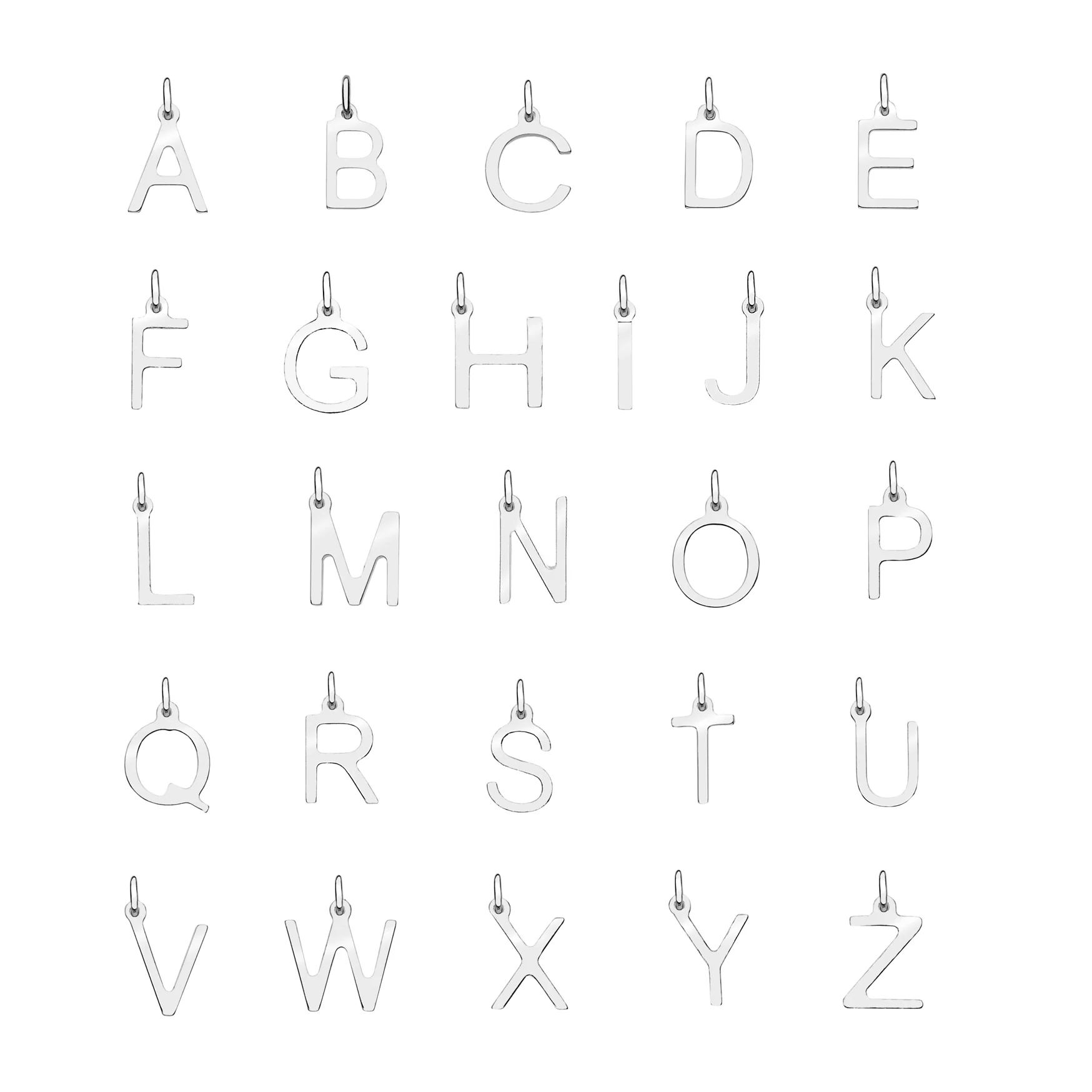 Solid White Gold Initial Letter Necklace - Image 10