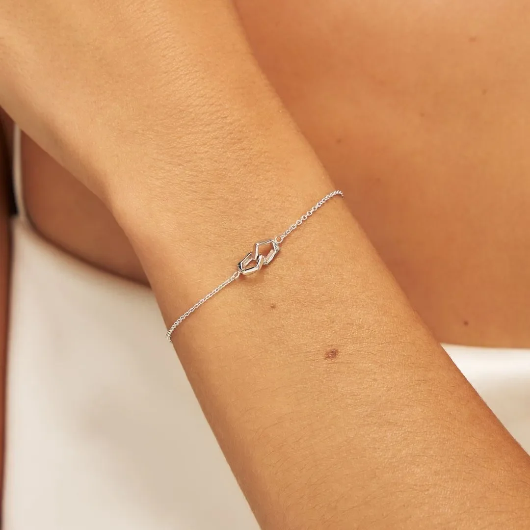 Solid White Gold Love Link Bracelet - Image 2