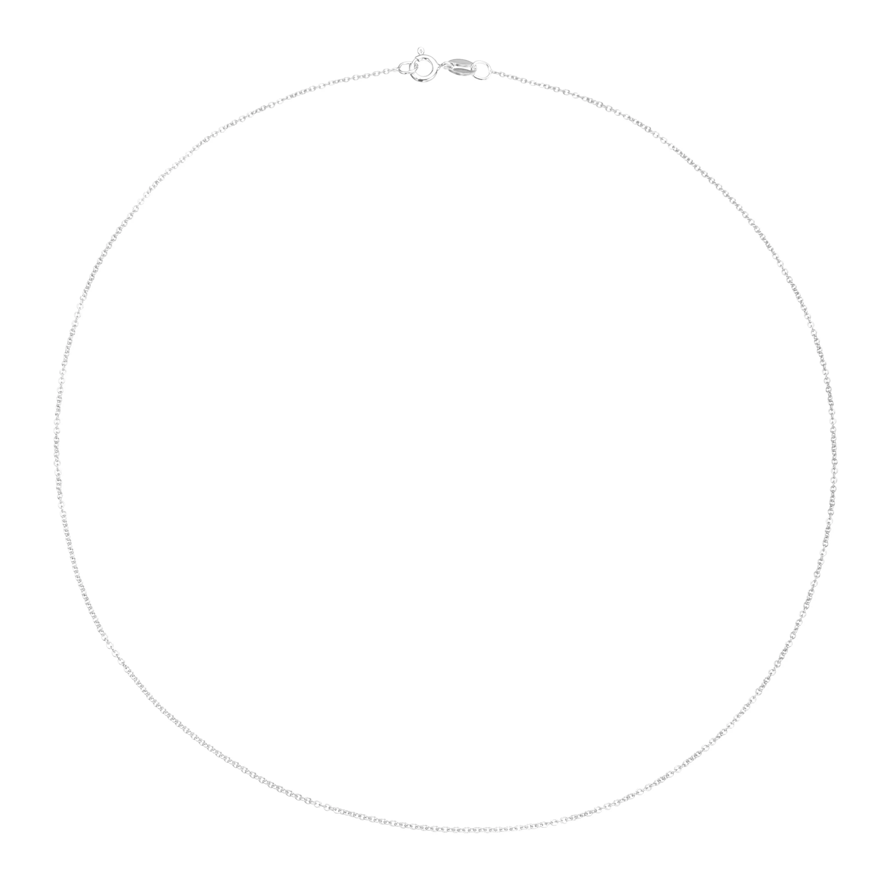 Solid White Gold Plain Chain