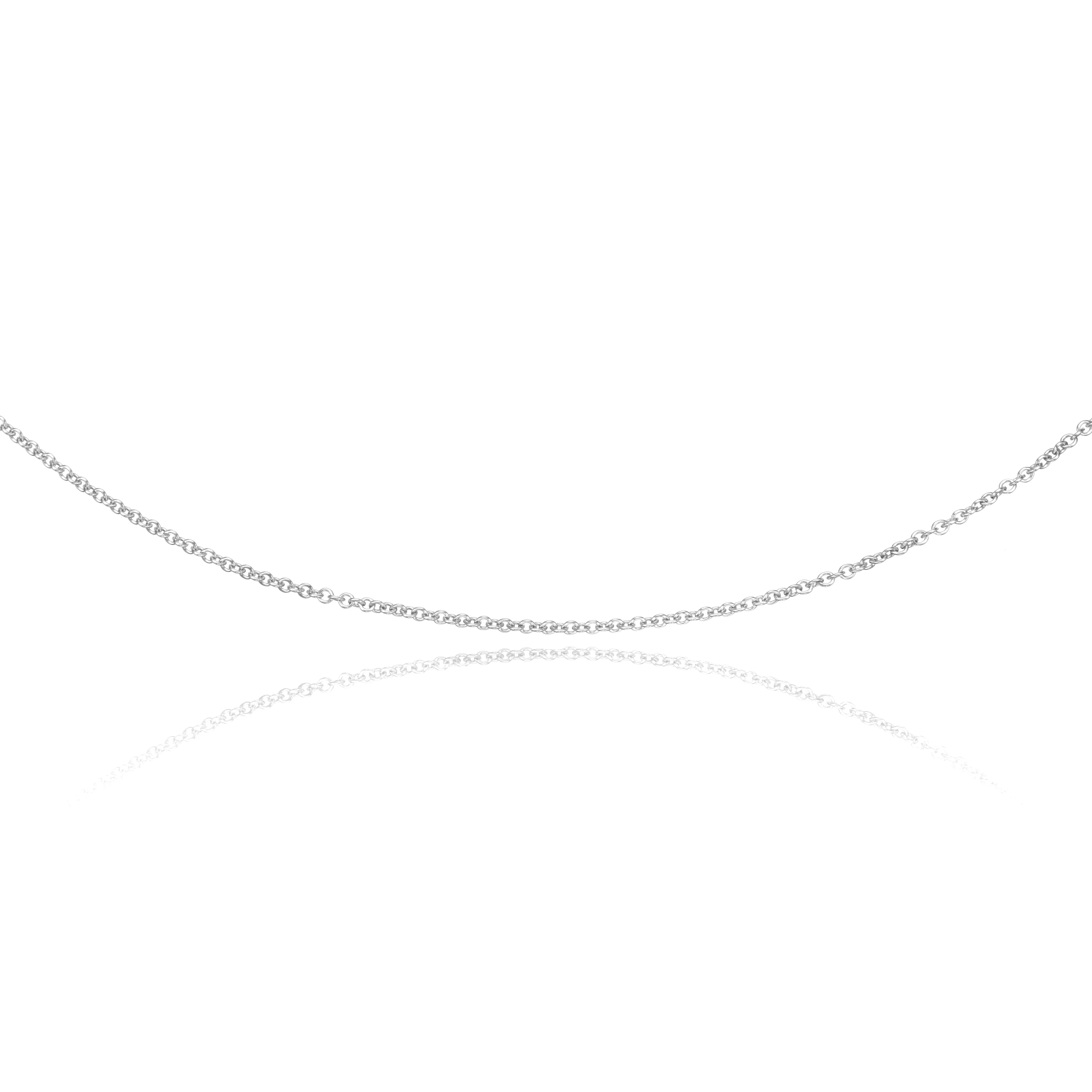 Solid White Gold Plain Chain - Image 2