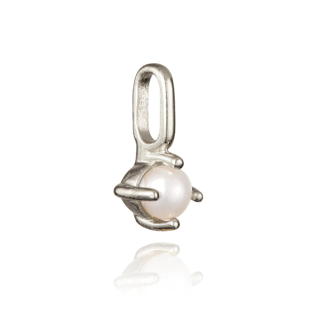 Solid White Gold Small Individual Birthstone Charm - Image 10