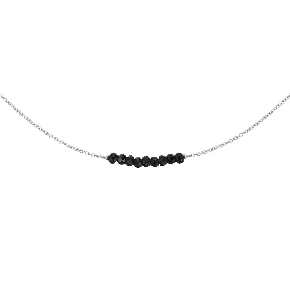 Solid White Gold Spinel Gemstone Cluster Choker